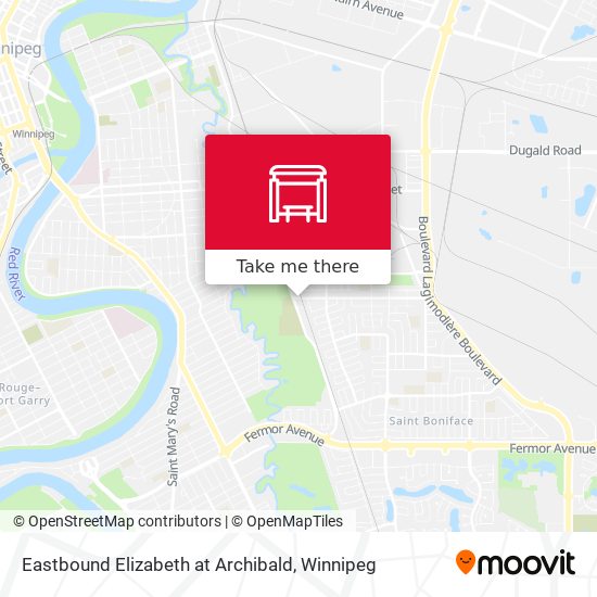 Eastbound Elizabeth at Archibald map