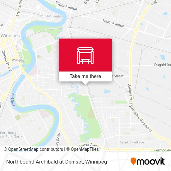 Northbound Archibald at Deniset map