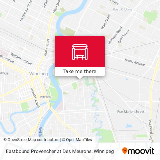 Eastbound Provencher at Des Meurons map