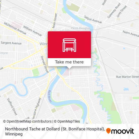 Northbound Tache at Dollard (St. Boniface Hospital) map