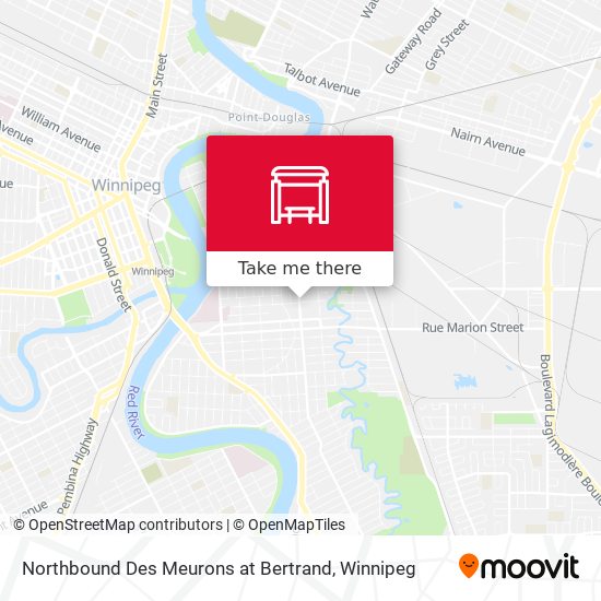 Northbound Des Meurons at Bertrand map