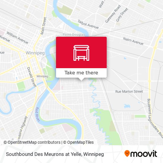 Southbound Des Meurons at Yelle map