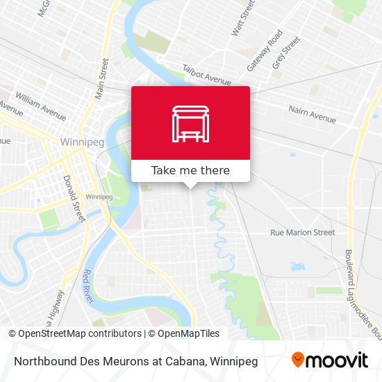 Northbound Des Meurons at Cabana map