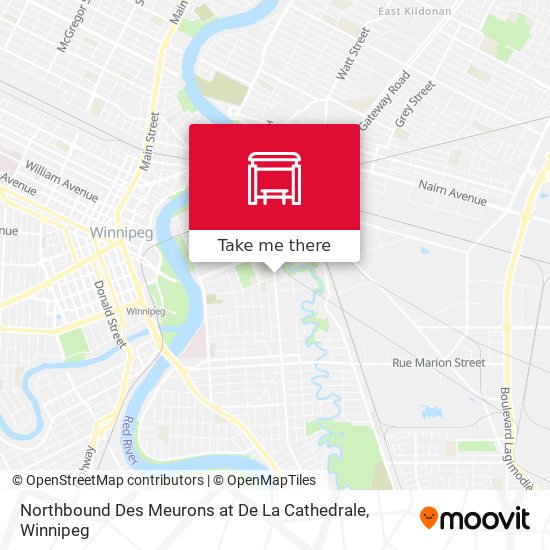 Northbound Des Meurons at De La Cathedrale map
