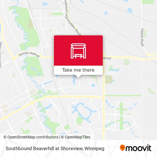 Southbound Beaverhill at Shoreview map