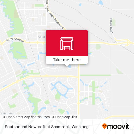 Southbound Newcroft at Shamrock map