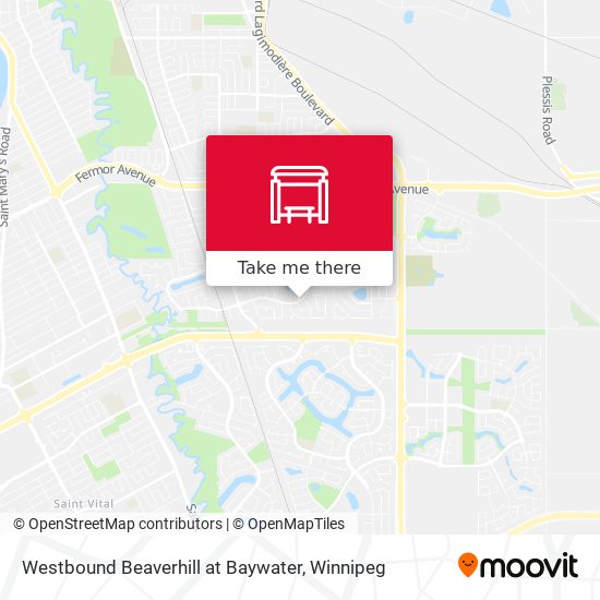 Westbound Beaverhill at Baywater map