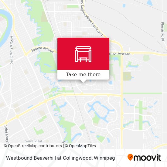 Westbound Beaverhill at Collingwood map