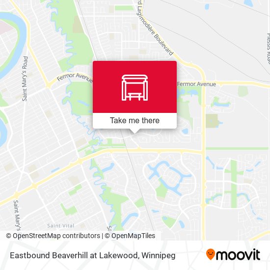 Eastbound Beaverhill at Lakewood map