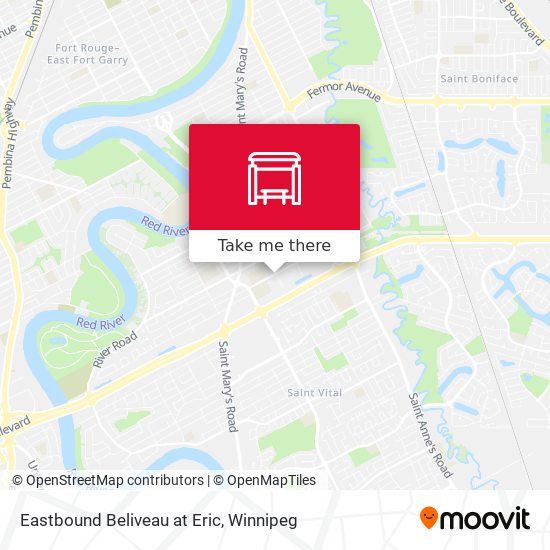 Eastbound Beliveau at Eric map