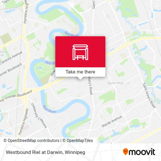 Westbound Riel at Darwin map