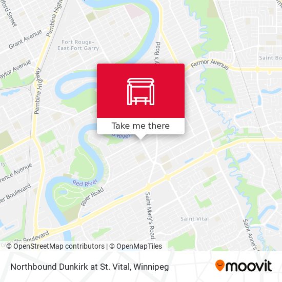 Northbound Dunkirk at St. Vital map