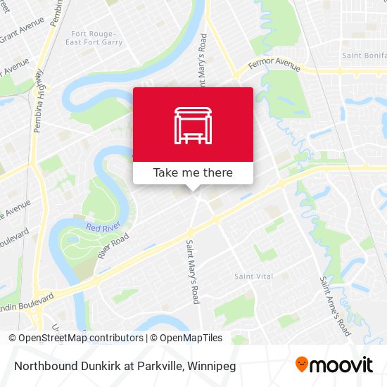 Northbound Dunkirk at Parkville map