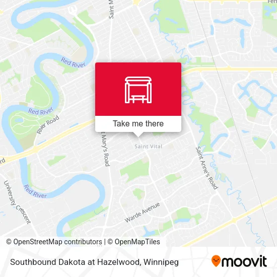 Southbound Dakota at Hazelwood map