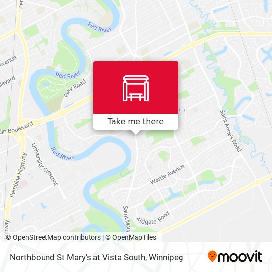 Northbound St Mary's at Vista South map