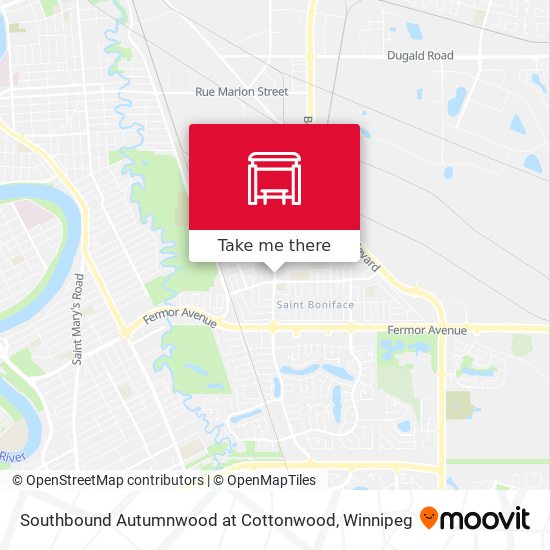 Southbound Autumnwood at Cottonwood map