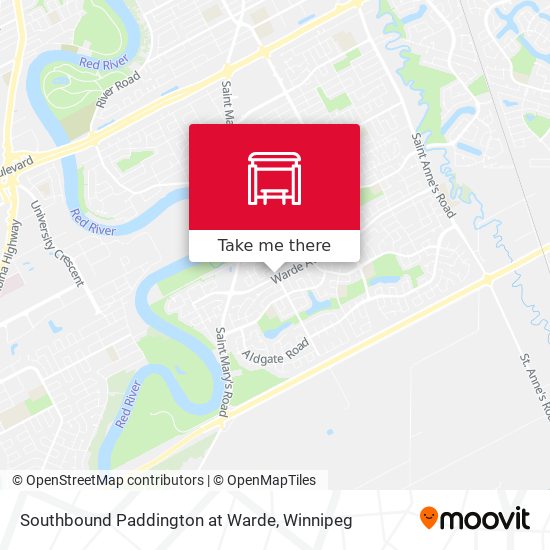 Southbound Paddington at Warde map