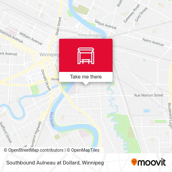 Southbound Aulneau at Dollard map