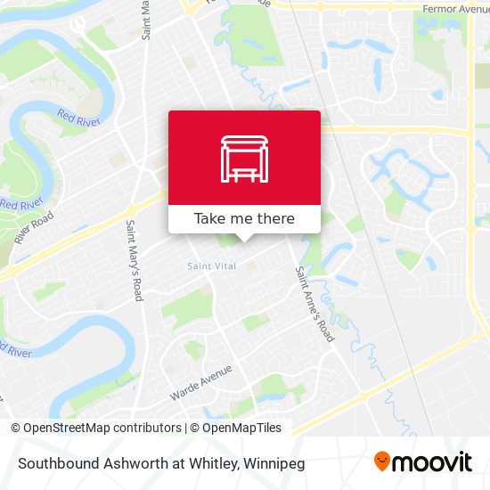 Southbound Ashworth at Whitley map