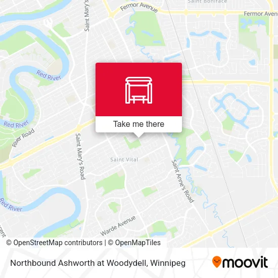 Northbound Ashworth at Woodydell map