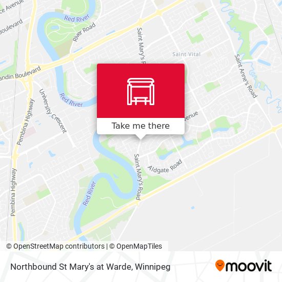 Northbound St Mary's at Warde map