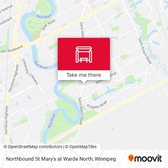 Northbound St Mary's at Warde North map
