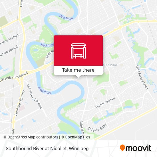 Southbound River at Nicollet map