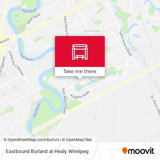Eastbound Burland at Healy map