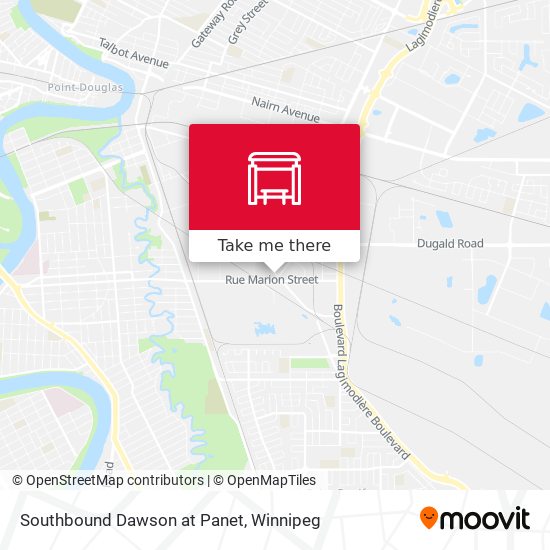 Southbound Dawson at Panet map