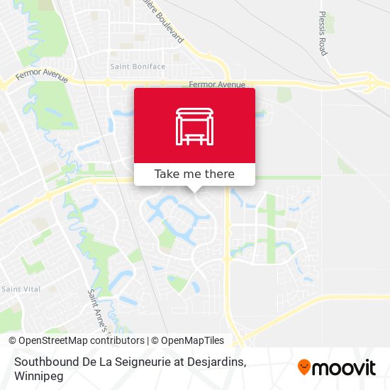 Southbound De La Seigneurie at Desjardins map