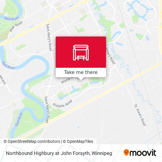 Northbound Highbury at John Forsyth map