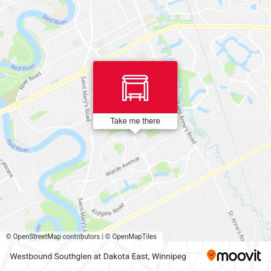 Westbound Southglen at Dakota East map