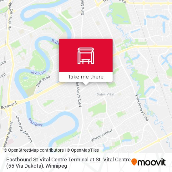 Eastbound St Vital Centre Terminal at St. Vital Centre (55 Via Dakota) plan