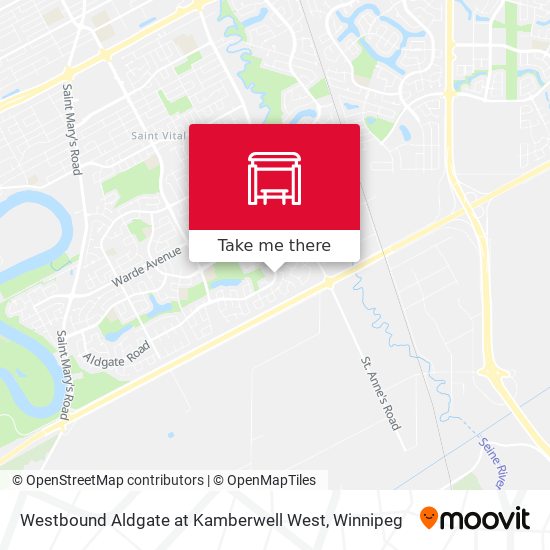 Westbound Aldgate at Kamberwell West map