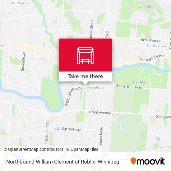 Northbound William Clement at Roblin map