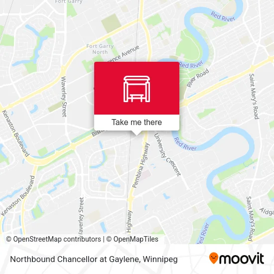 Northbound Chancellor at Gaylene map