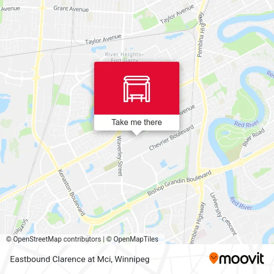 Eastbound Clarence at Mci map