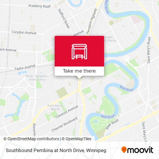 Southbound Pembina at North Drive map