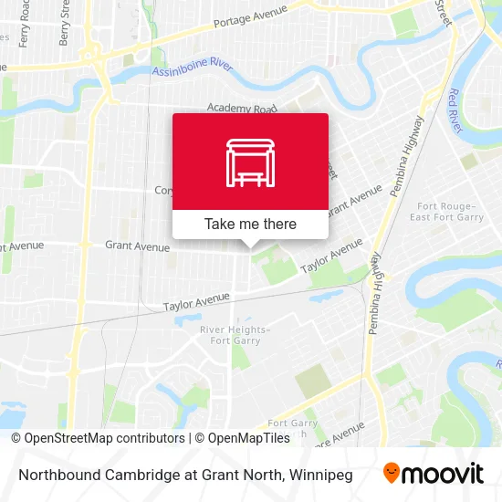 Northbound Cambridge at Grant North map