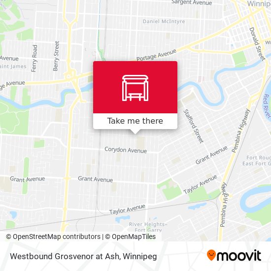 Westbound Grosvenor at Ash map