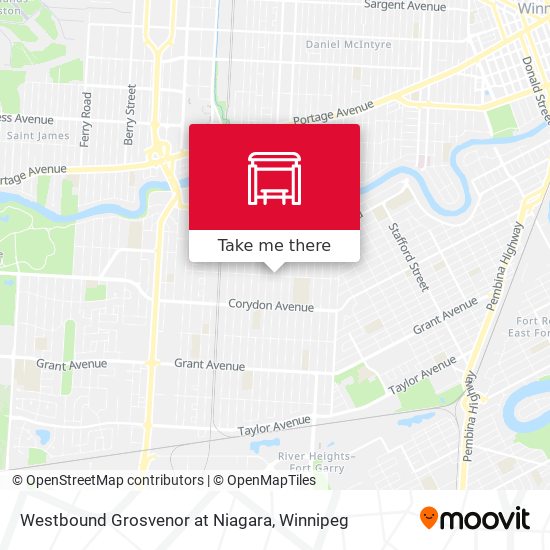 Westbound Grosvenor at Niagara map