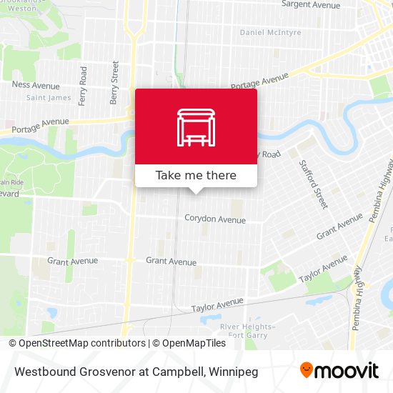 Westbound Grosvenor at Campbell map