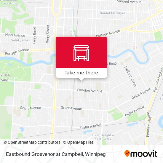 Eastbound Grosvenor at Campbell map