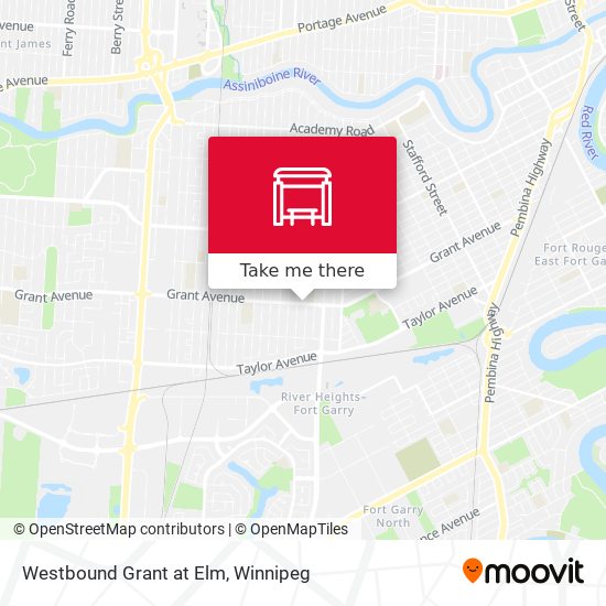 Westbound Grant at Elm map