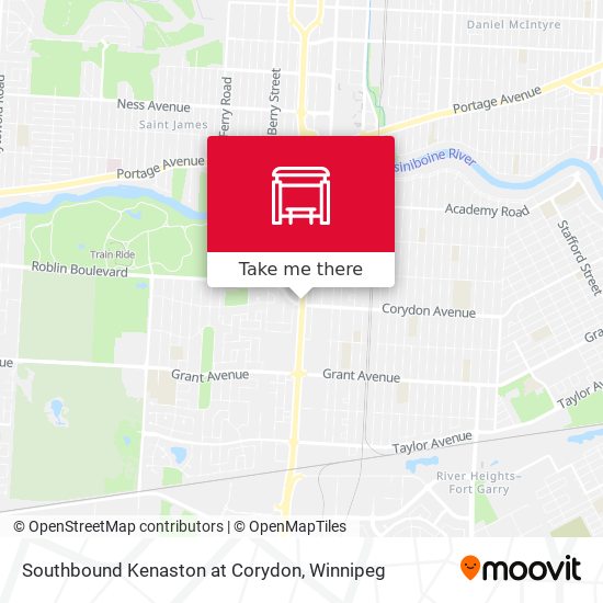 Southbound Kenaston at Corydon map