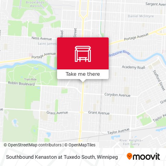 Southbound Kenaston at Tuxedo South map