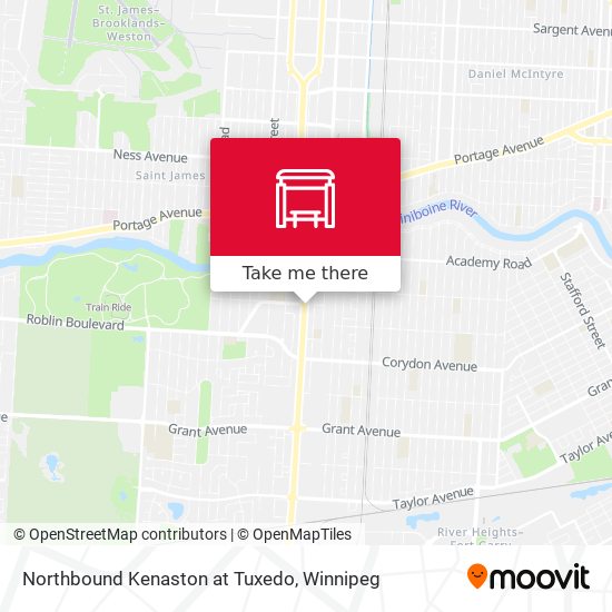 Northbound Kenaston at Tuxedo map