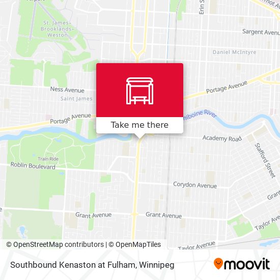 Southbound Kenaston at Fulham map
