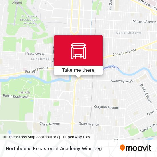 Northbound Kenaston at Academy map