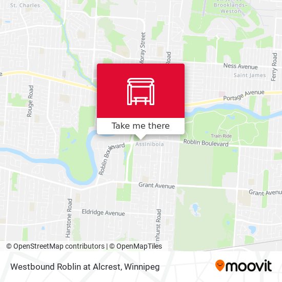 Westbound Roblin at Alcrest map